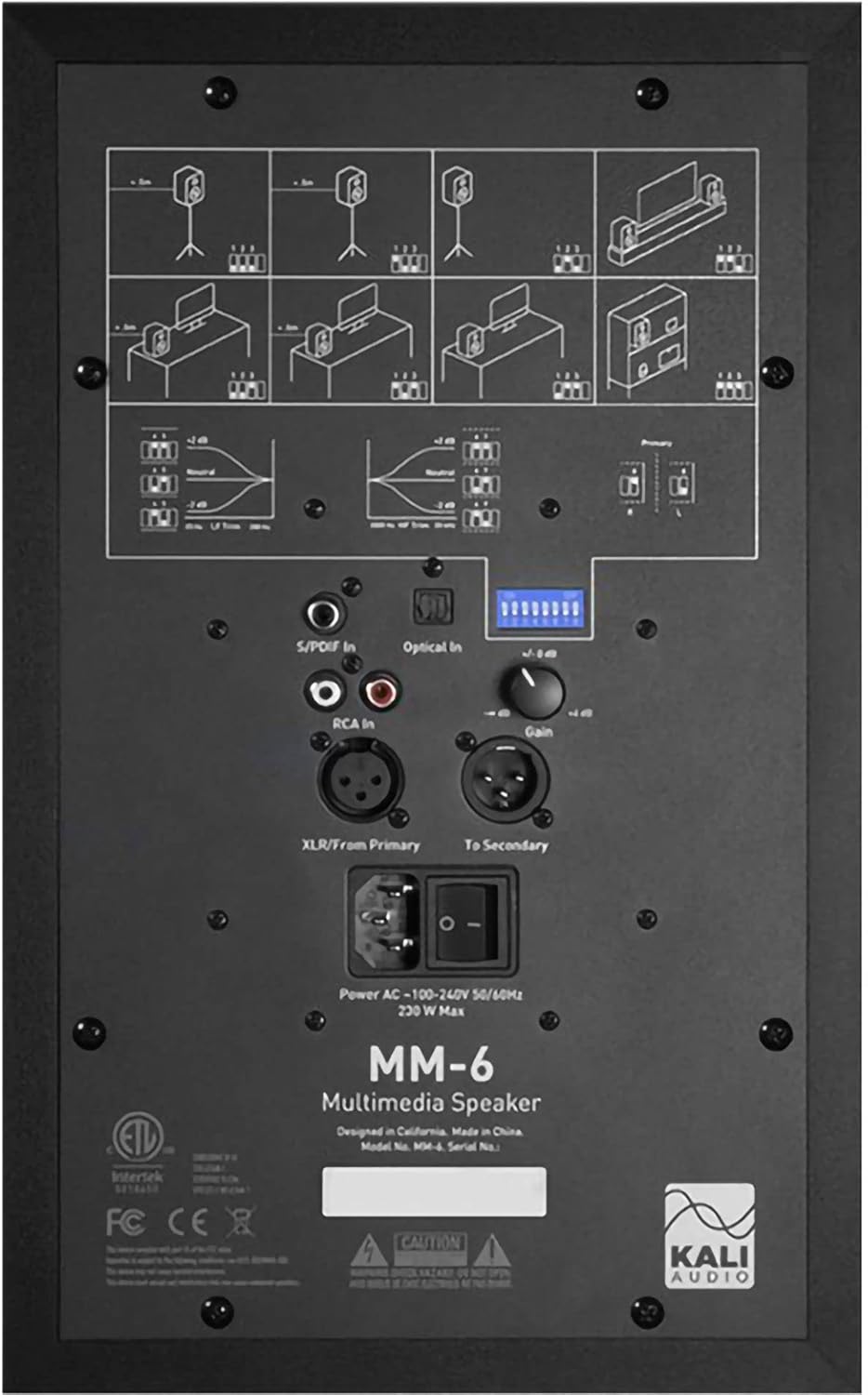Kali Audio - MM-6-EU (MM-6 bookshelf (LP6V2 alike) with optic, RCA and remote)"- (Pair)