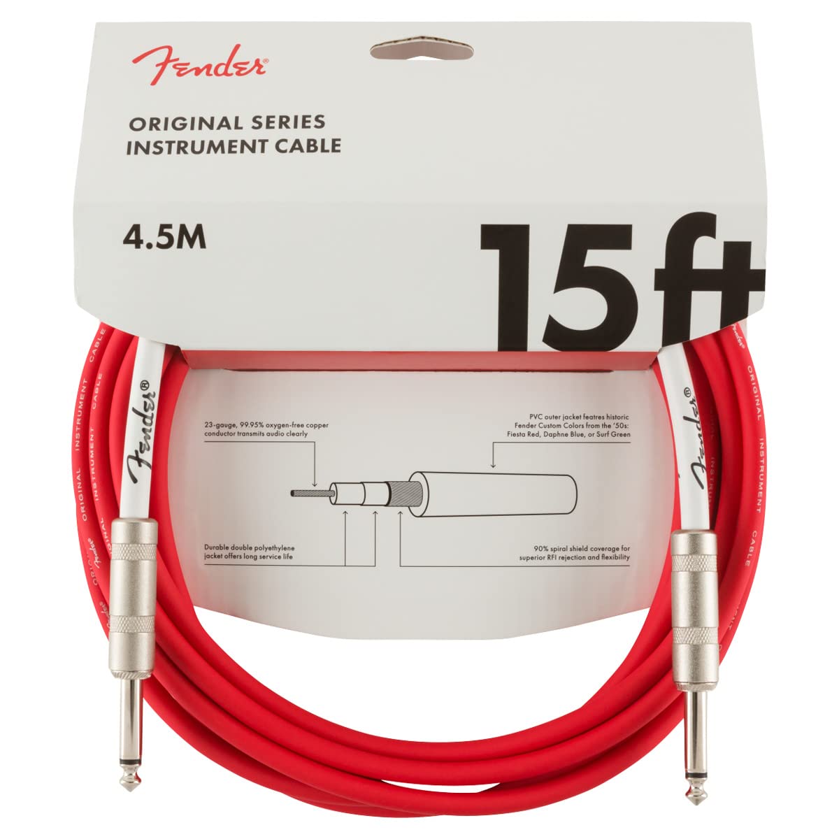 Cable | Fender | Original Series  4.5M-fiesta red