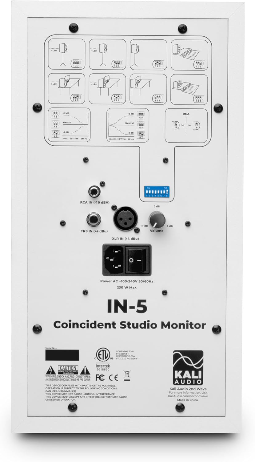 Kali Audio - IN-5W-EU (IN-5W Coincident 3-way Studio Monitor (White))"- (Pair)