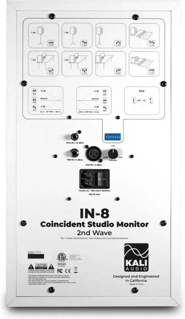 Kali Audio - IN-8W V2-EU (IN-8W V2 Coincident 3-way Studio Monitor (White))"- (Pair)