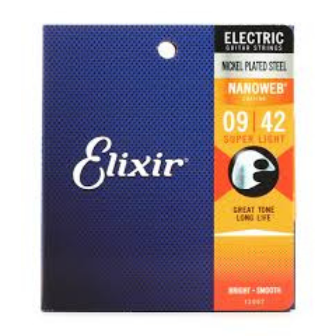 Strings | Elixir | 009 Super Light Nanoweb String for Guitar - 12002